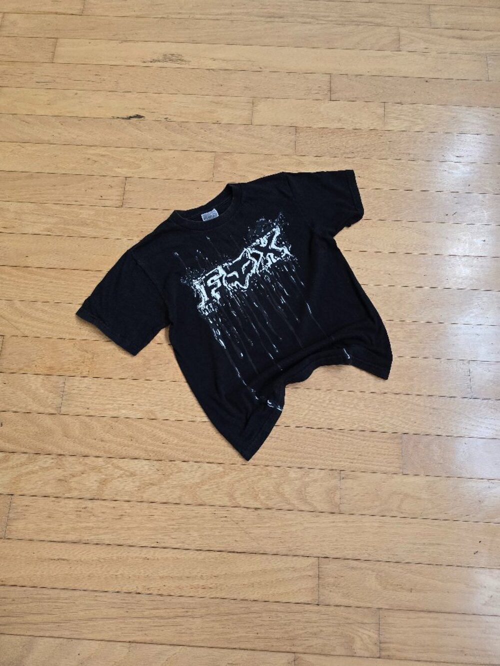 Vintage Y2K Fox Racing Black Graphic Grunge Skater Baby T-Shirt WMS XXS